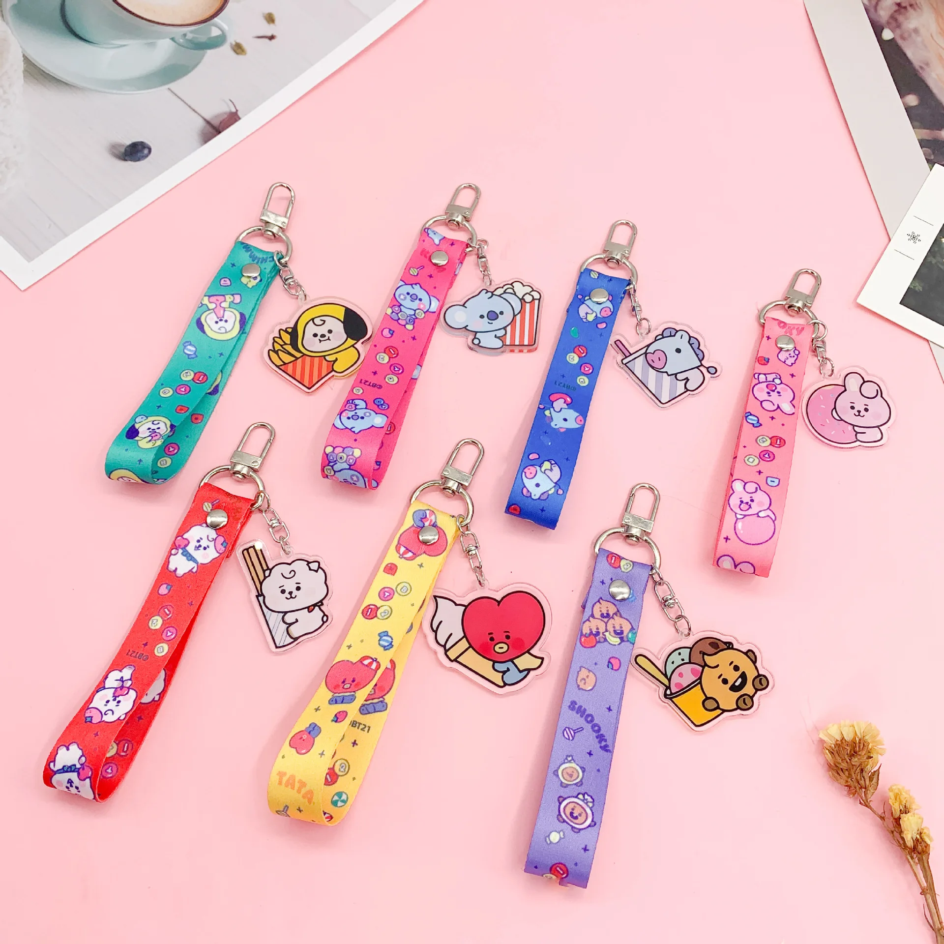 

Новинка, BT21 кавайная мультяшная серия, креативная милая искусственная Подвеска для школьного портфеля