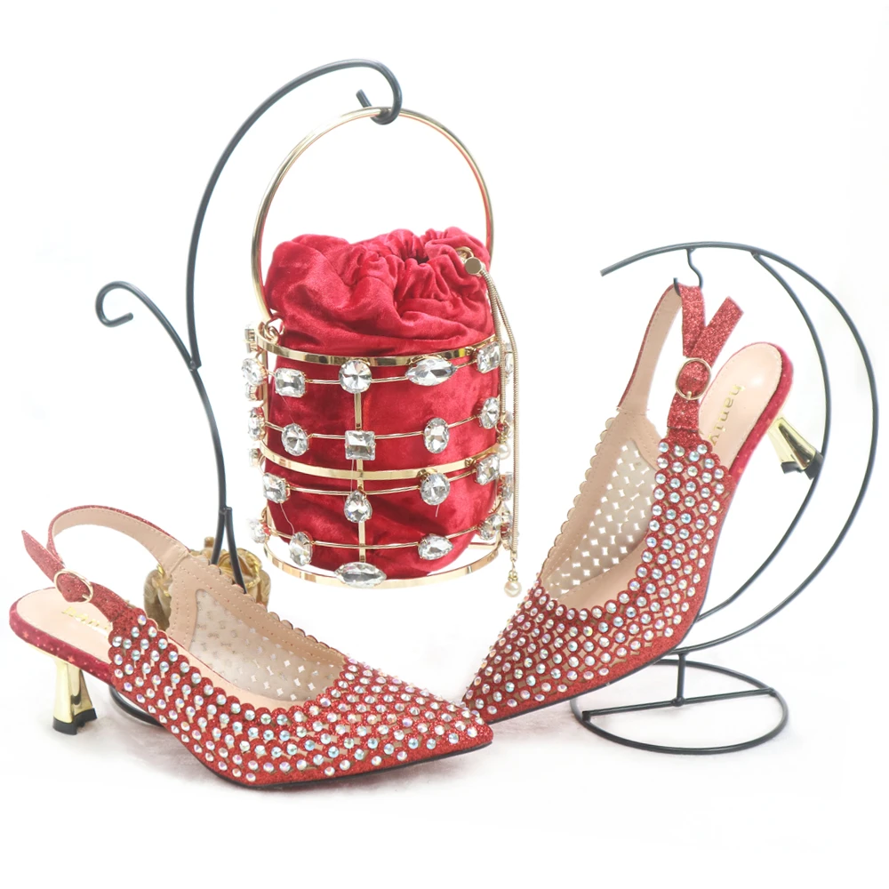 

2022 Высокое качество Новые поступления модная африканская Женская Фотосумка красного цвета с кристаллами