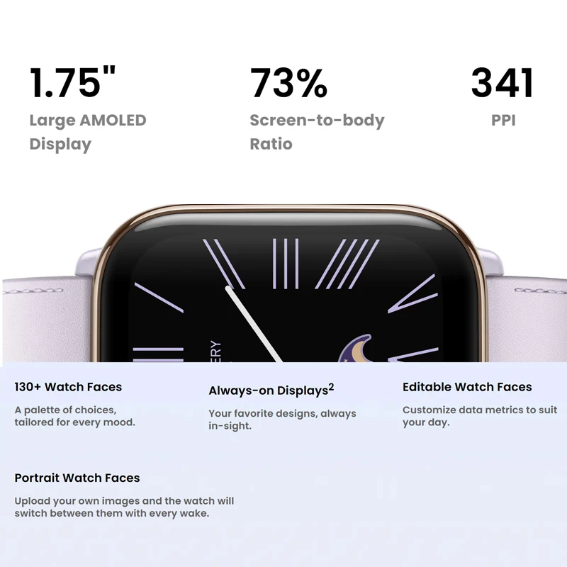Фото Глобальная версия умных часов Amazfit Active 42 мм с 5 спутниковыми системами позиционирования, 14-дневным временем автономной работы, совместимые с Android и iOS. №4