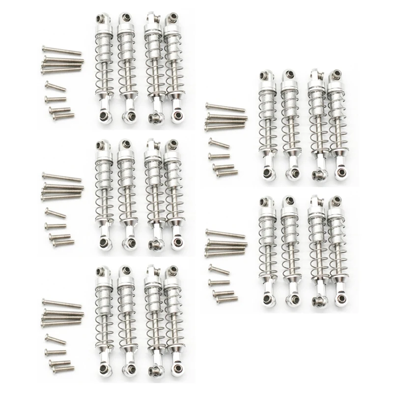 

20 Pcs Metal Shock Absorber Damper for WPL C14 C24 C34 MN D90 D91 D96 D99 D99S MN90 MN99S RC Car Upgrade Parts,Silver