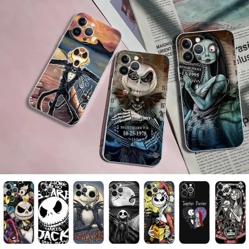 

MINISO The Nightmare Before Christmas Phone Case Silicone Soft for iphone 14 13 12 11 Pro Mini XS MAX 8 7 6 Plus X XS XR Cover