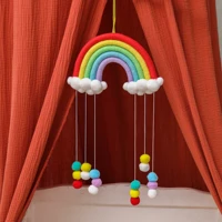 nordic cloud rainbow raindrop wall hangings decoration for kid girls bedroom hanging pendant baby bed tent hanging toy pendant