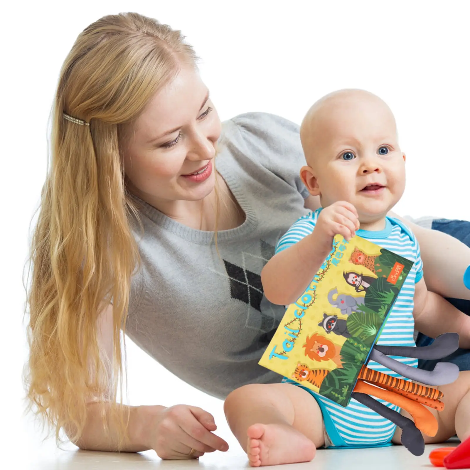 

Kids Books Baby Early Learning Tearing Tail Cloth Book Parent-Child Interactive Educationall Puzzle Cloth Book Toy