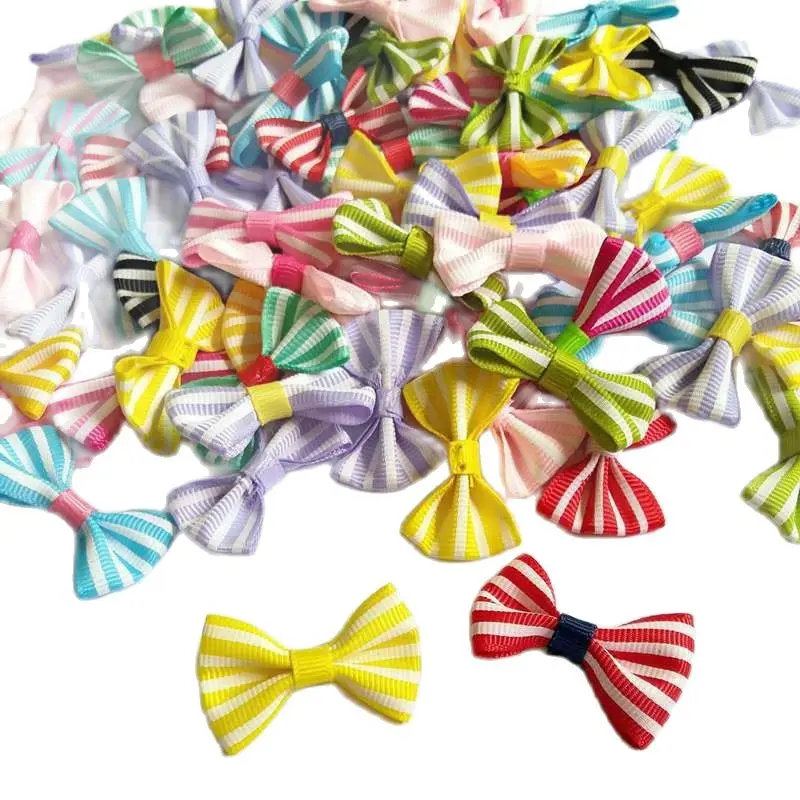 

Mix 50pcs/lot Handmade DIY Polyester Ribbon Bow Tie Wedding Scrapbooking Embellishment for Crafts Accessory Decoration