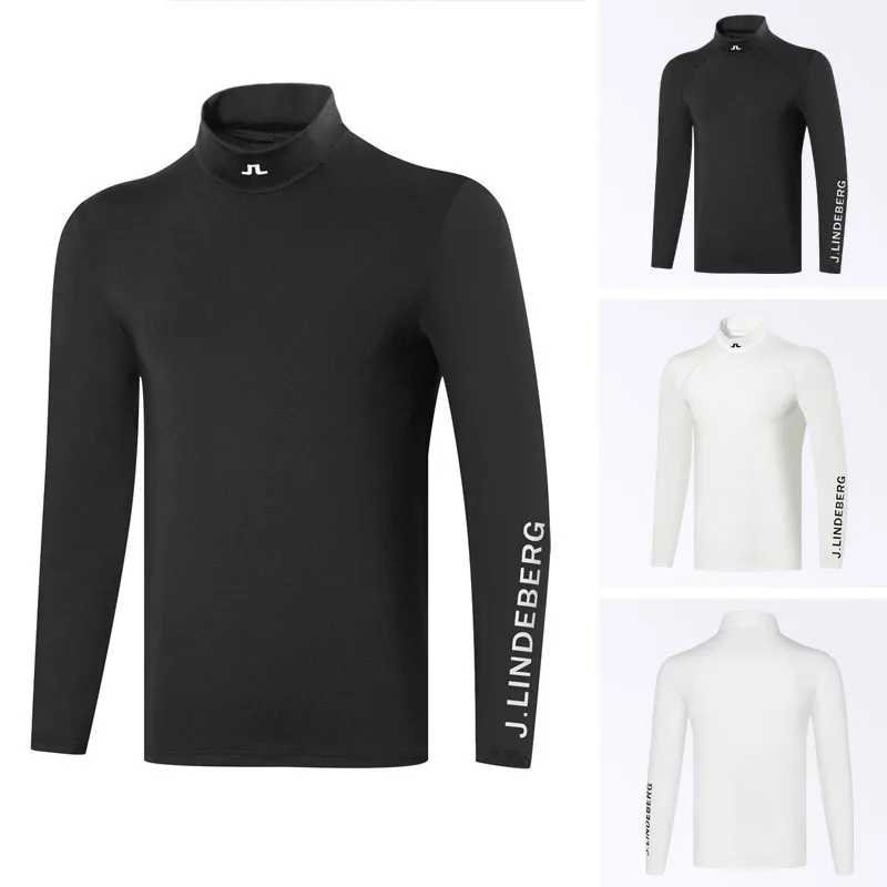 

Мужская одежда JLGOLF, Базовая рубашка с длинным рукавом и круглым вырезом, Мужская Спортивная повседневная быстросохнущая Джерси для гольфа