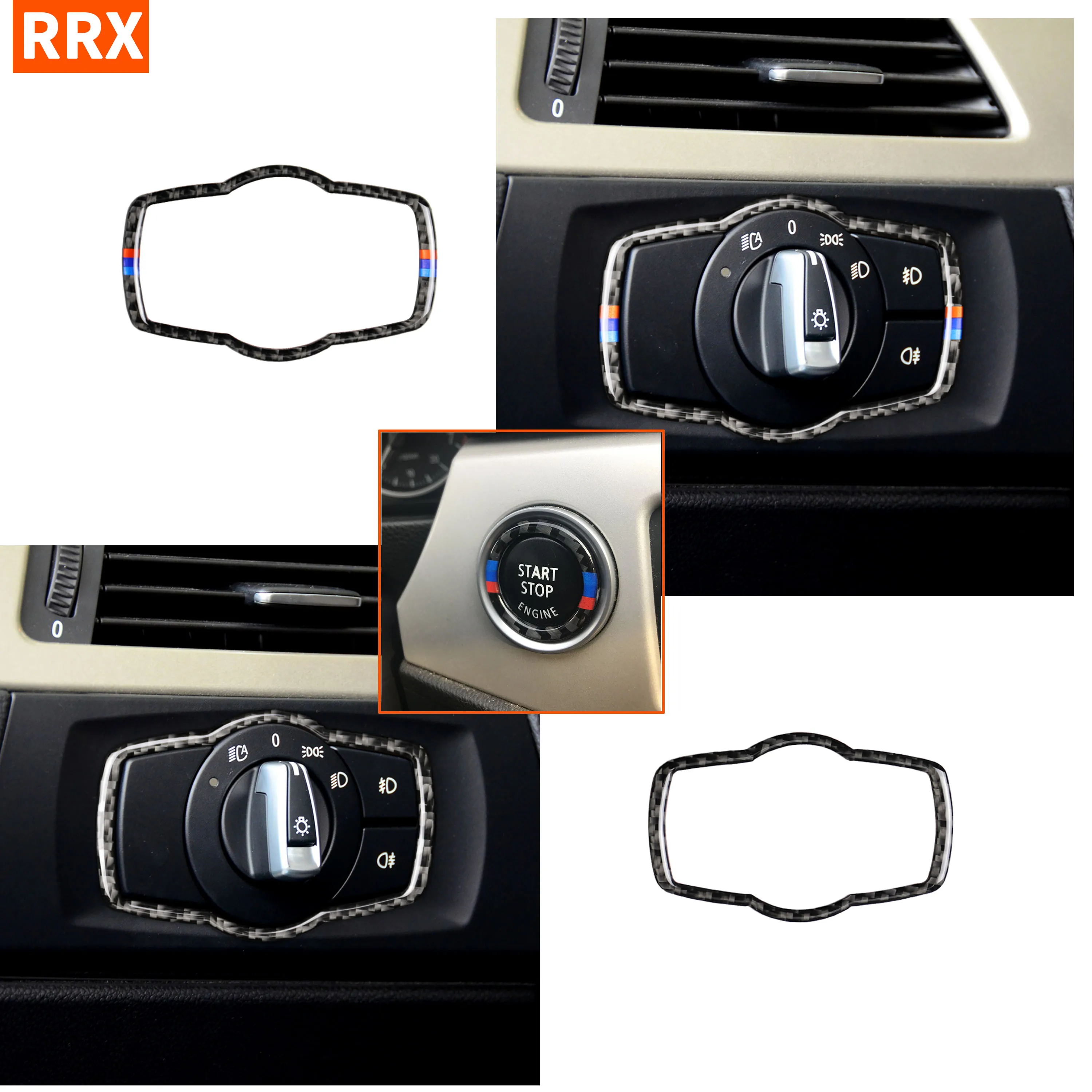 

Для BMW 3 серии E90 E92 E93 2005-2012 кнопка переключателя фары рамка наклейка Отделка приборной панели углеродное волокно тюнинг автомобильные аксес...