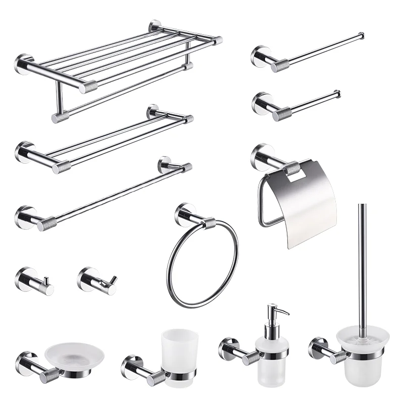 Bar Toilet Paper Holder Bathrobe Hook Soap Dish Toilet Brush