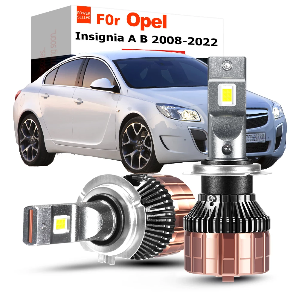 

2 X 100W 20000LM Car Front Headlight Lamp High Low Beam For Opel Insignia A B 2008-2022 High Bright Canbus LED Head Light White