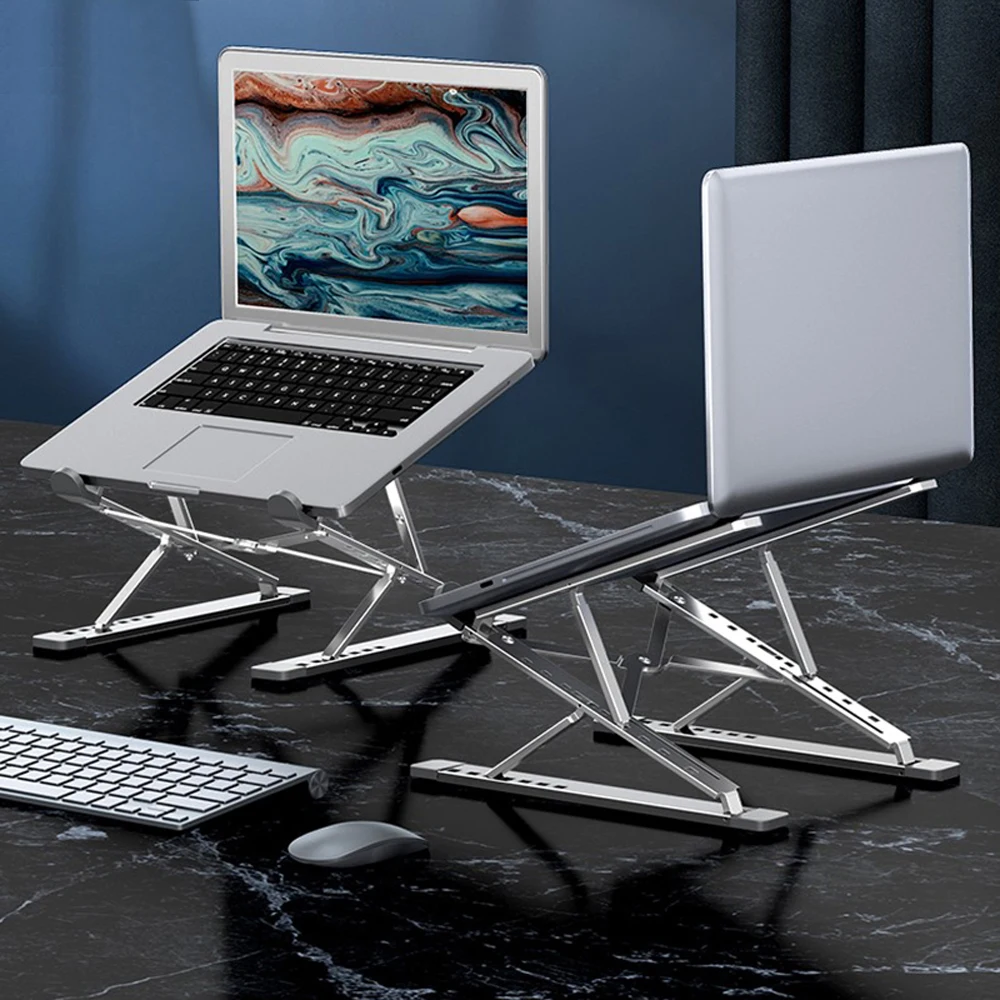 

Laptop Stand Holder Riser Adjustable Aluminum Foldable Notebook Stand for MacBook HP Lenovo Dell 10-17”Laptops Tablets