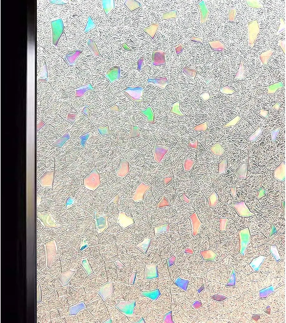 

3D Rainbow Effect Gems Window Film Privacy Decorative Self Adhesive Film Static Cling Stained Glass Sticker For Home