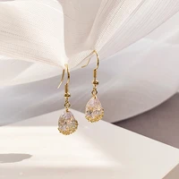 french high grade simple crystal dangle womens earrings fashion romantic charm drop earring for woman jewelry party accessories