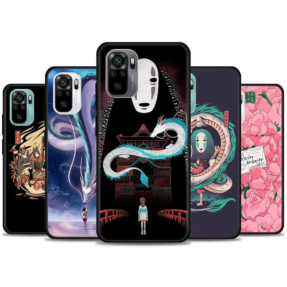 

Cartoon Studio Ghibli Spirited Away Totoro Phone Case for Redmi 10 9 9A 9C 9i K20 K30 K40 Plus Note 10 Pro 11 Pro Soft Silicone