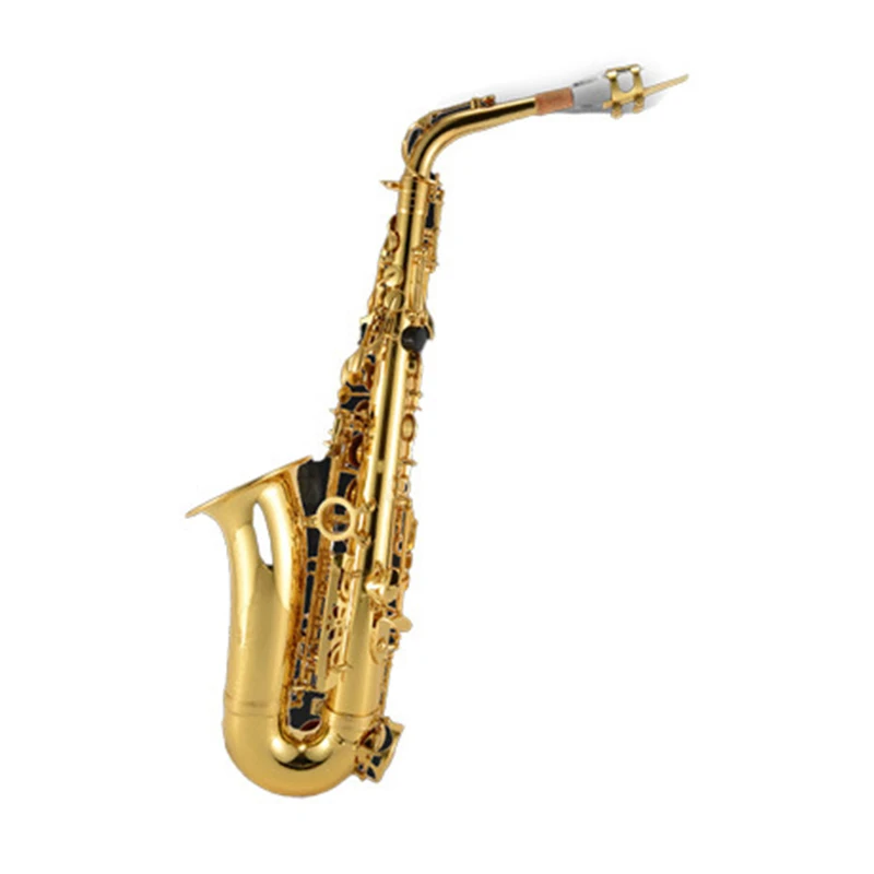 

Саксофоновые инструменты золотые с двойной строчкой альт Eb SAX трубка проверка лак Золотой процесс