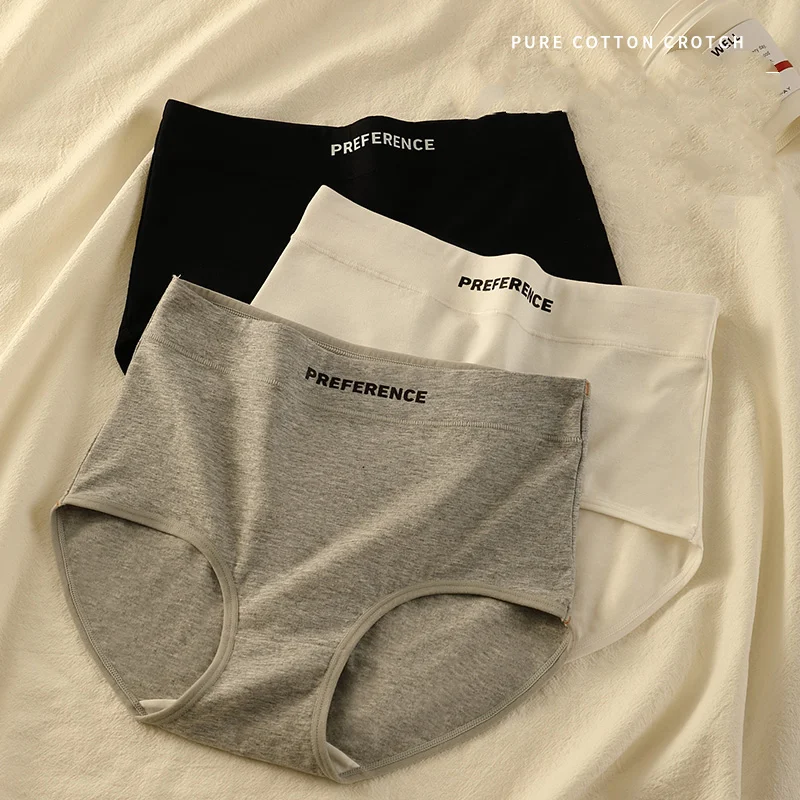 Женские хлопковые трусы с высокой талией | AliExpress