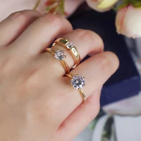 14k gold 1 carats diamond ring for women men lovers 14k gold jewelry anillo tibetan silver bague diamant bizuteria rings set