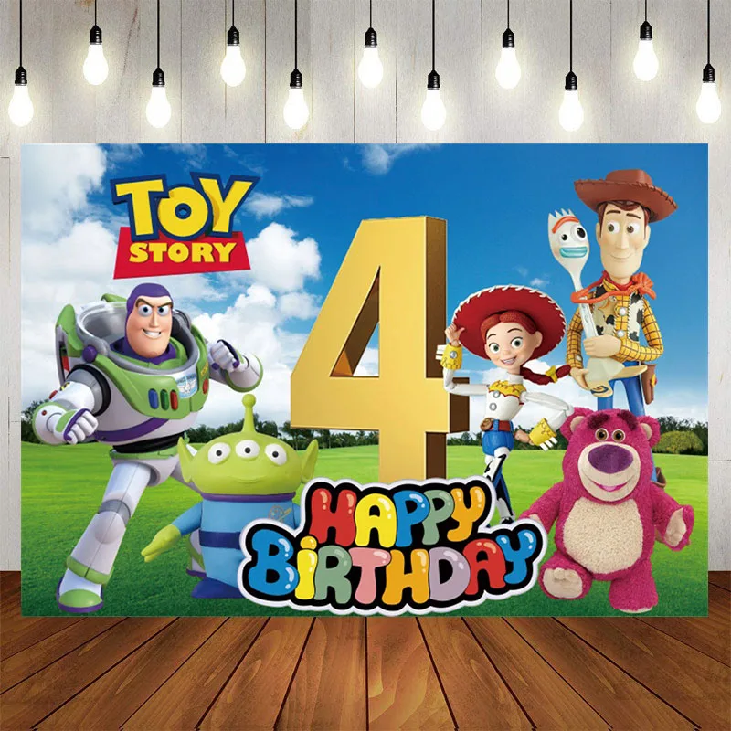 

История игрушек Детская фотография детский день рождения украшение детский душ пользовательский фон Вечеринка декорации стены