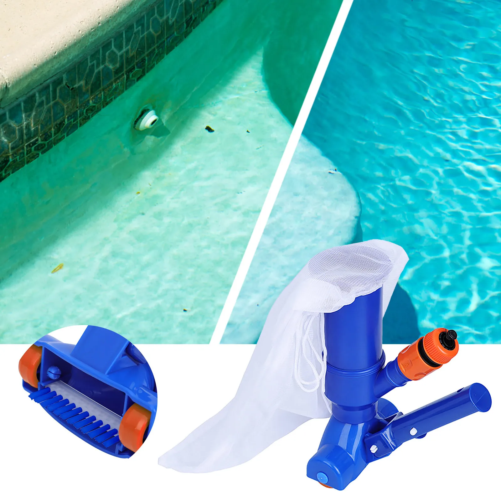 

Portable Pool Cleaner ABS Maximum Durability Vacuum Surge Nozzle Underwater Cleaning Brush Bathtub Float for Baby Neck