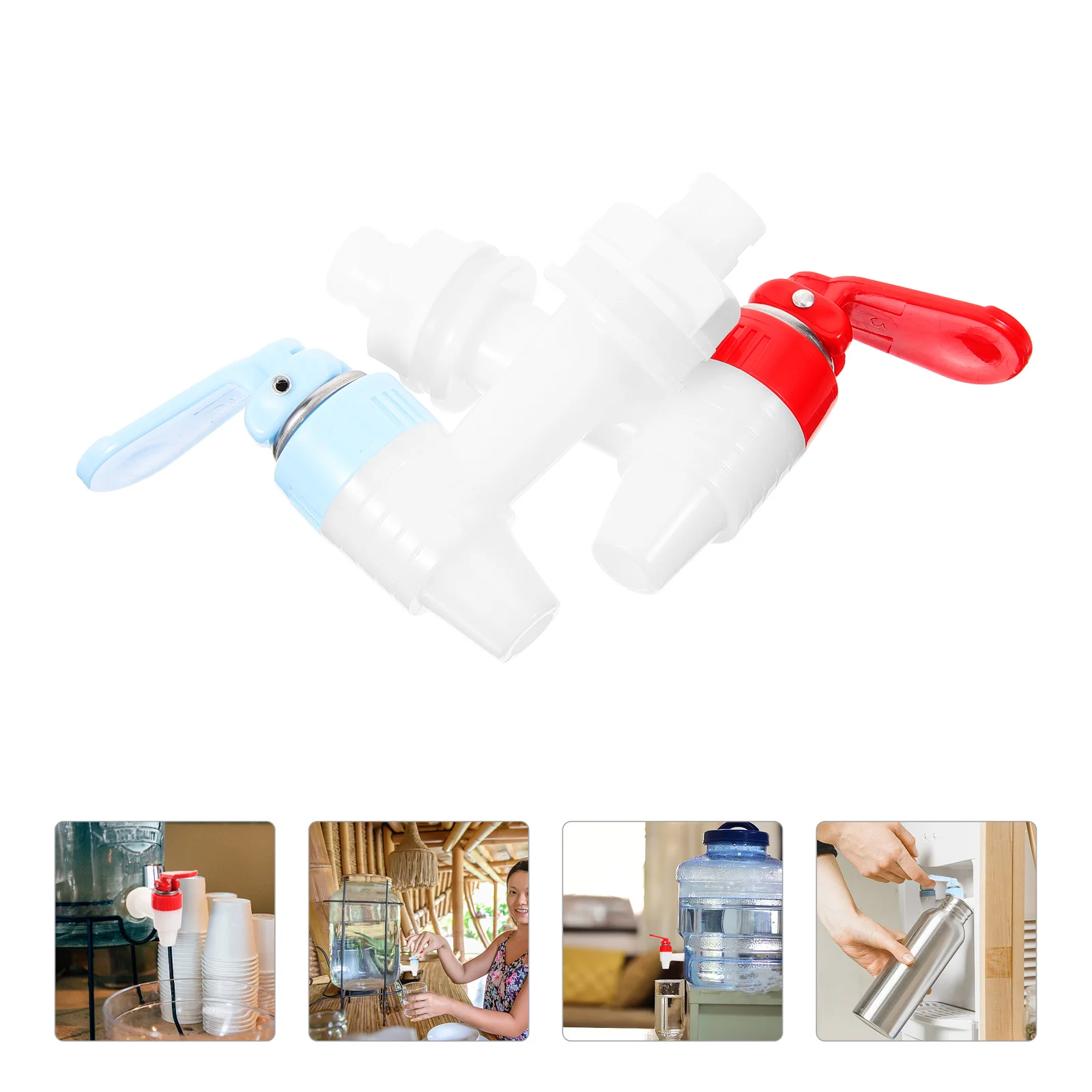 

2 Pcs Water Dispenser Spigot Bottle Plastic Replacement Cooler Carafe Tap Kettle Reusable