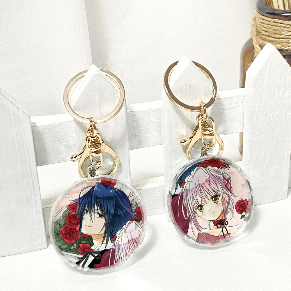 

Shugo Chara Hinamori Amu Tsukiyomi Ikuto Transparent Keychain Cosplay Acrylic Figure Keyring Kids Toy 4303