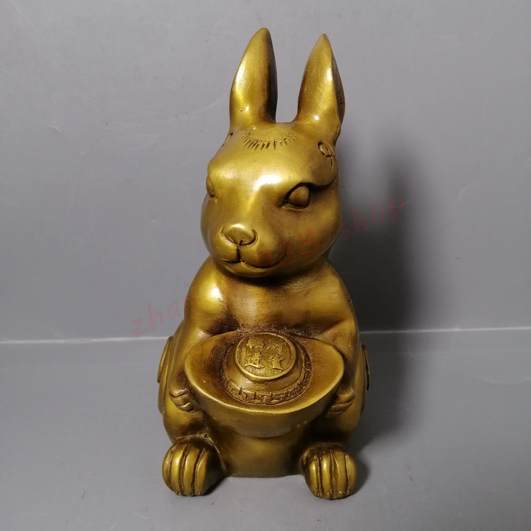 

Copper Yuanbao rabbit, rabbit of the Chinese zodiac, Exquisite household decorations