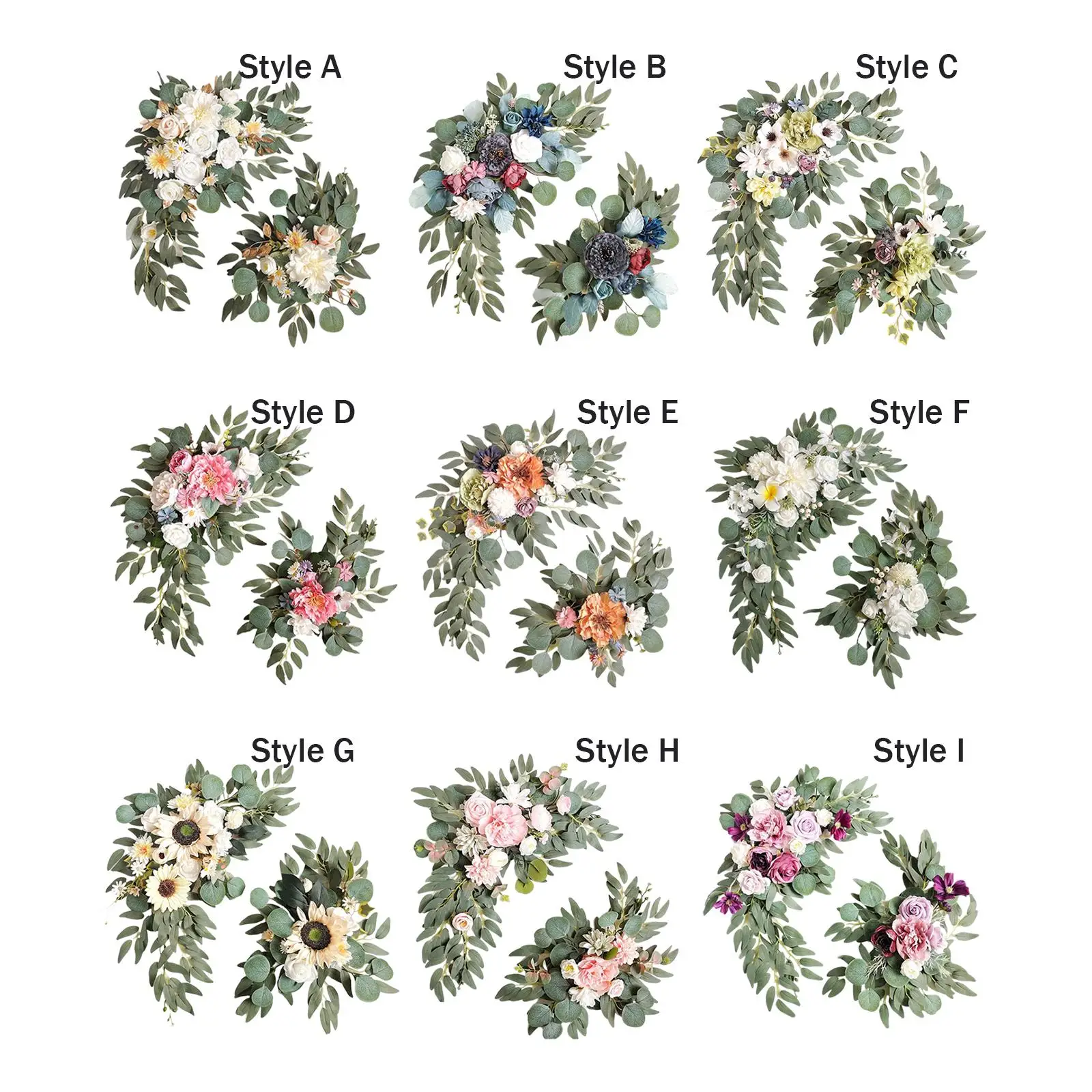 

2Pcs Artificial Wreath Wall Hanging Simulation Garland Decoration Indoor