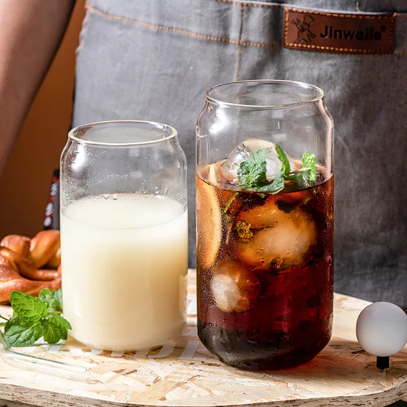 

Nordic Glass Cup Minimalist Creative Glass Cup Cold Drink Cola Cup Cola Can Milk Juice Cup Coffee Cafe Glass Drink Bottle