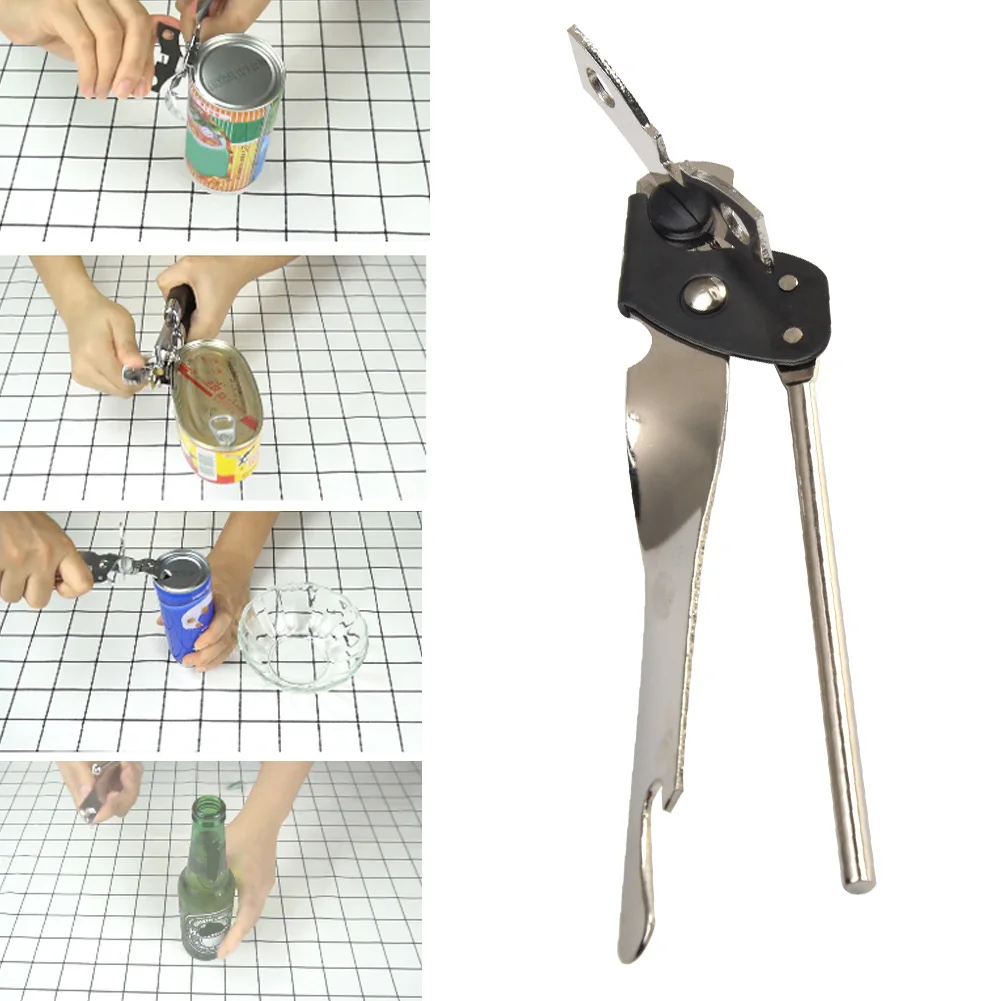 

Нержавеющая Сталь Жестяная безопасность простая кухонная боковая резка многофункциональный инструмент ручная головка открывалка для бут...