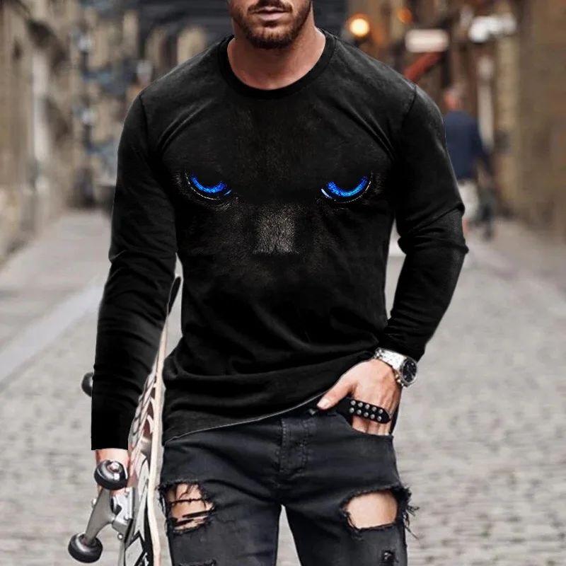 

2022 Men's Clothes Long Sleeve Round Neck T-Shirt Digital Printing Men's Clothes