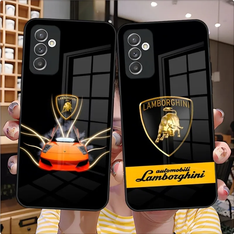 

Supercar Lamborghini Phone Case Glass Design For Samsung A51 A52 A21 A71 A20 A31 A12 A22 A40 A32 A72 A30 A81 Back Covers