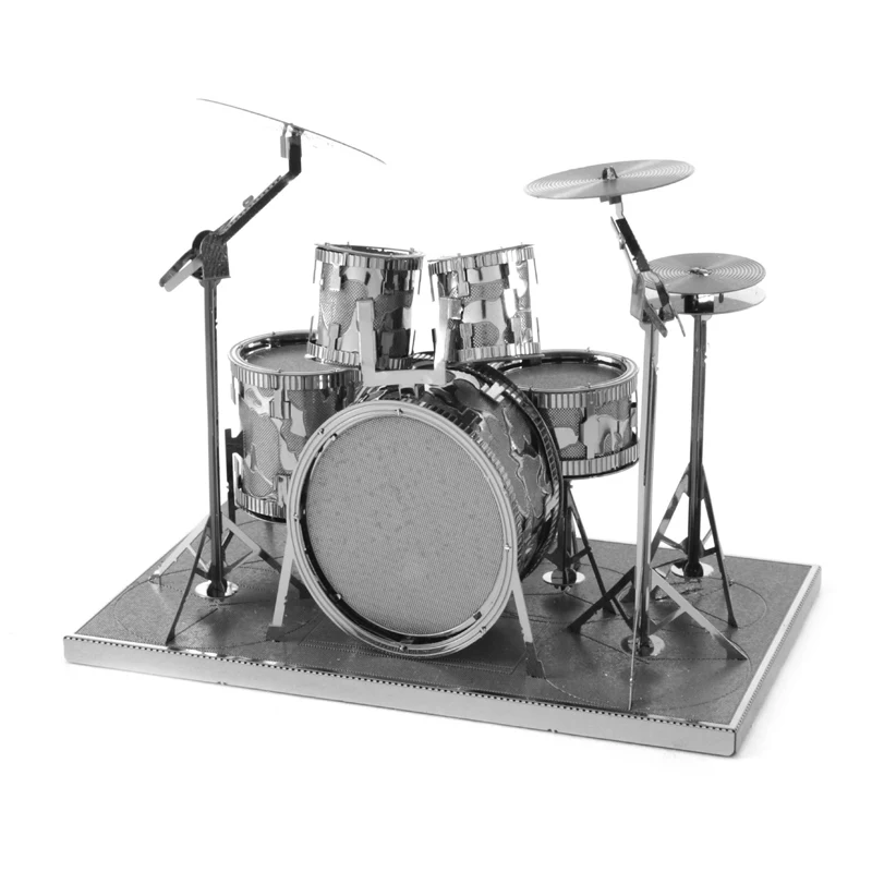 

DIY Assembled Model 3D All Metal Stainless Steel Mini Handmade Three-dimensional Puzzle Musical Instrument Drum Set