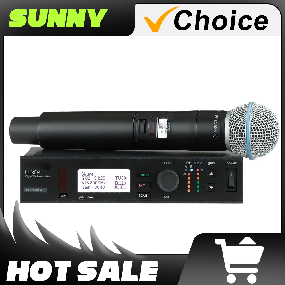 Беспроводная микрофонная система ULXD4 ULXD24 с микрофоном Beta58A 626-668 МГц
