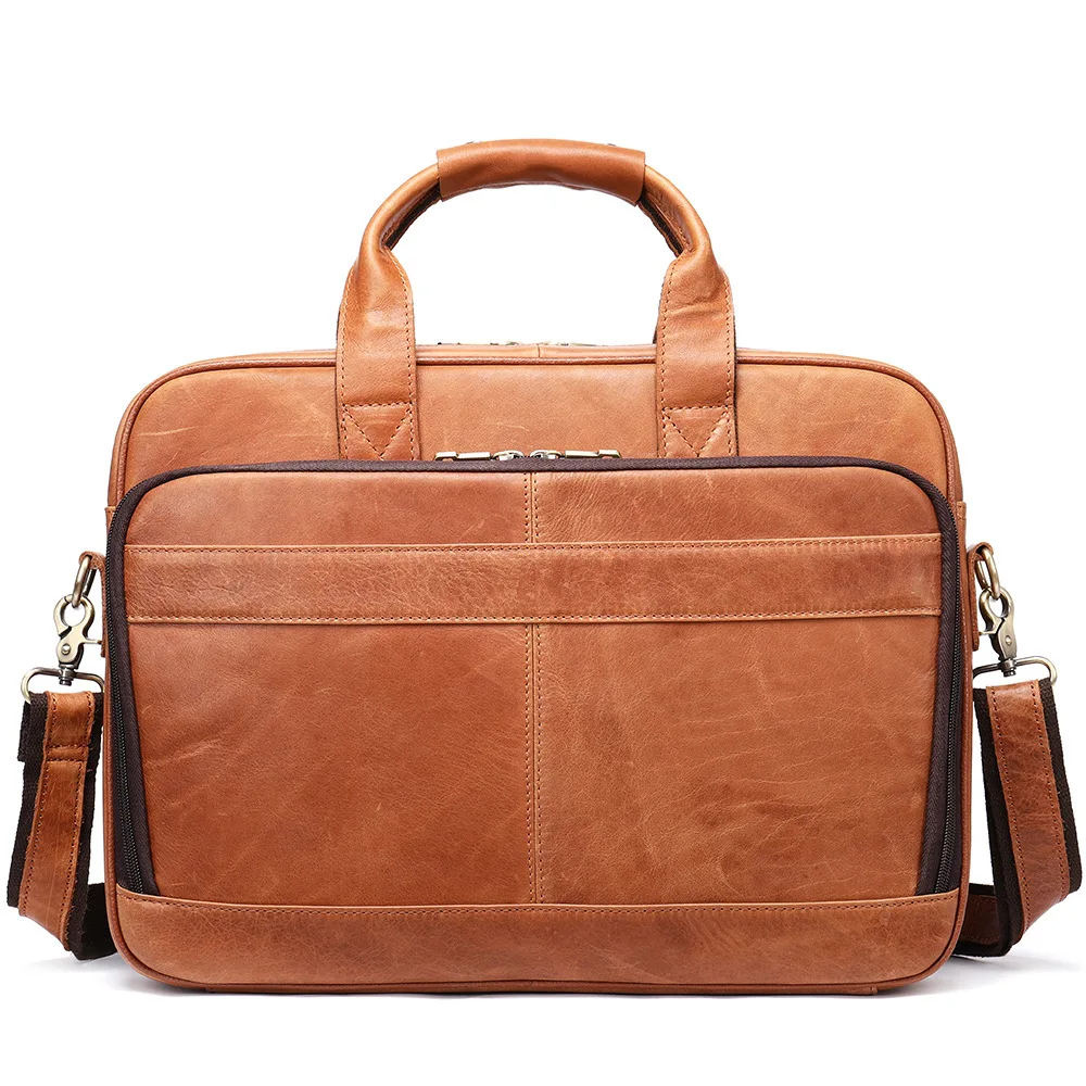 Men's Briefcase Office Bags For Men Bag Man Genuine Leather Laptop Bags For 15.6 Inch Computer Male Tote Briefcase Handbag 2022