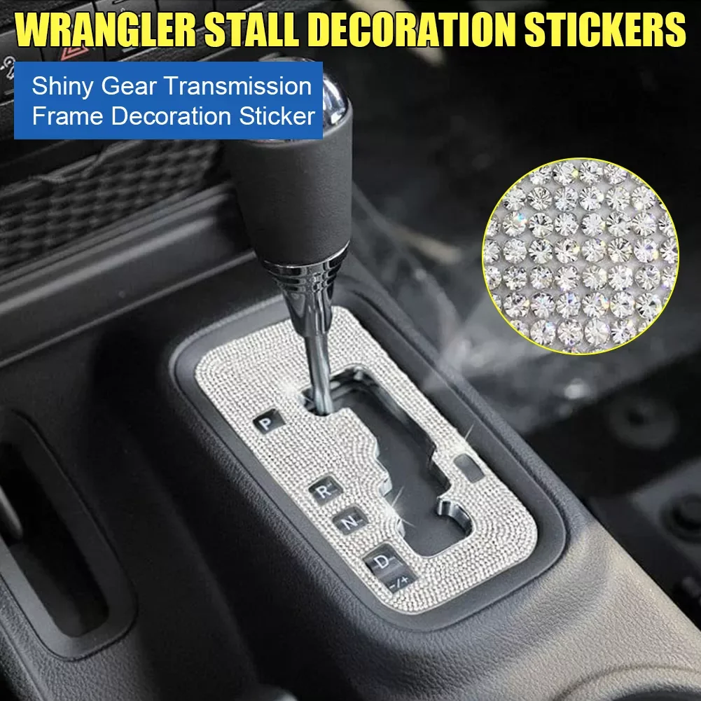 

Car Tools Bling Gear Shift Box Trim Sticker Panel Cover for Jeep Wrangler JK JKU 2012-2018 Car Styling Decoration Interior Acces