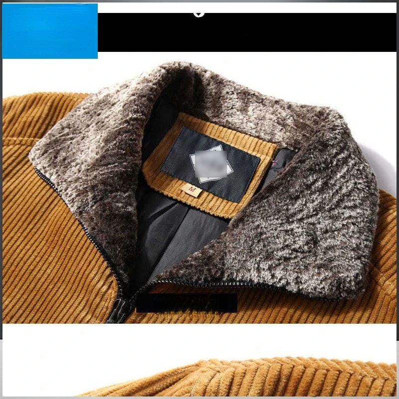 Men's Winter Jackets Plush Thickening Men's Coat Cashmere Parkas Cotton Added Men's Clothing Retro Corduroy Motorcycle Jacket