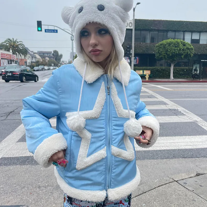 

Women's jacket warm fur collar baseball jacket