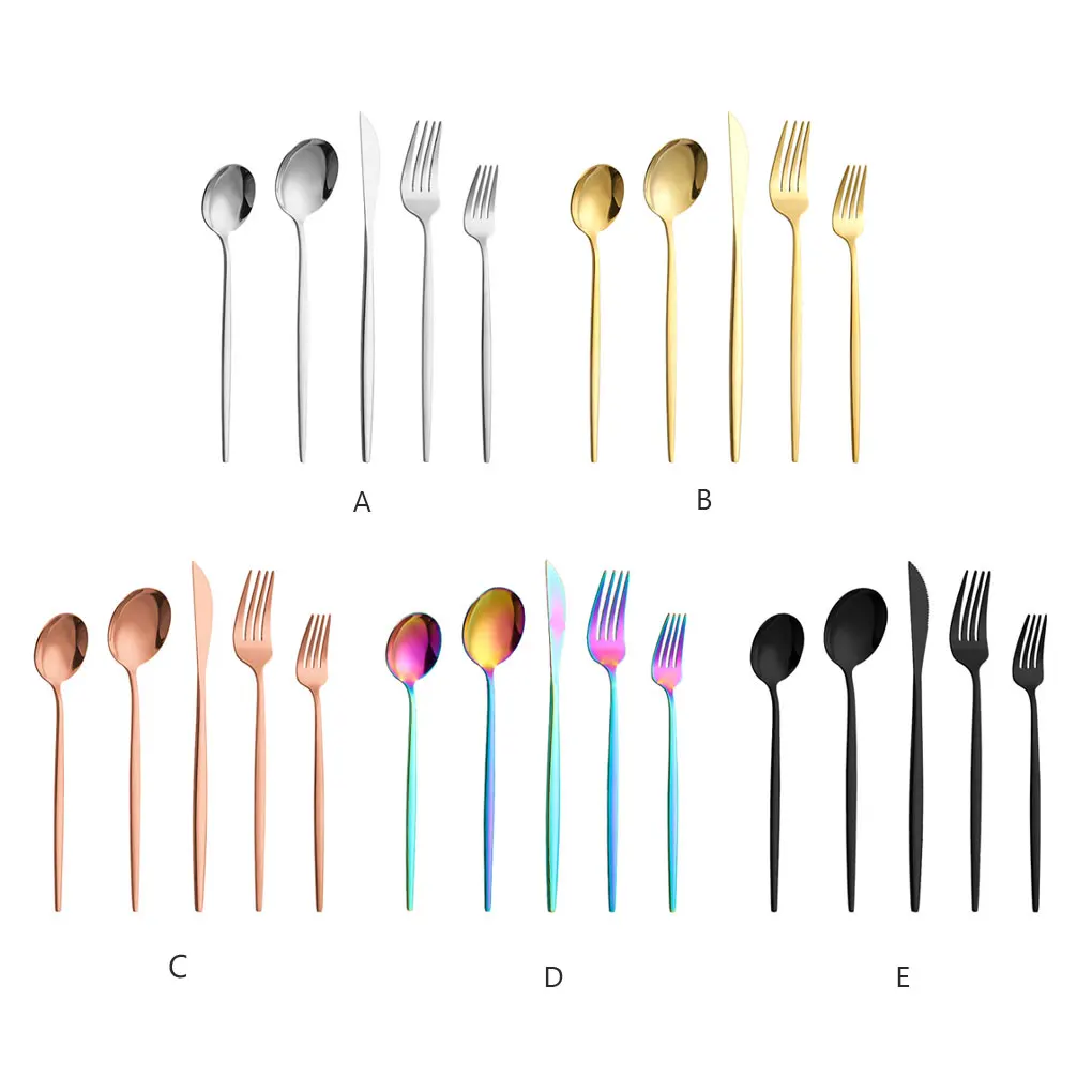 

20 Pieces Set Tableware Mirror Polished Reusable Kitchen Spoon Fork