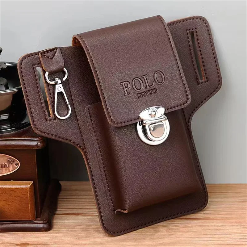 

New vertical mobile phone belt pack men's construction site work mobile phone holster can put the cigarette case to hang the key