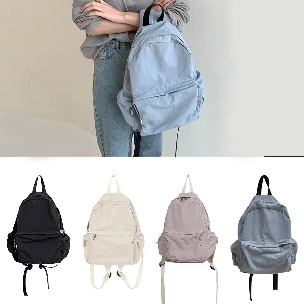 

Women Casual Nylon Shoulder Bag Japan Korean Style Office Multi-function Computer Backpack Color Leisure Rucksack
