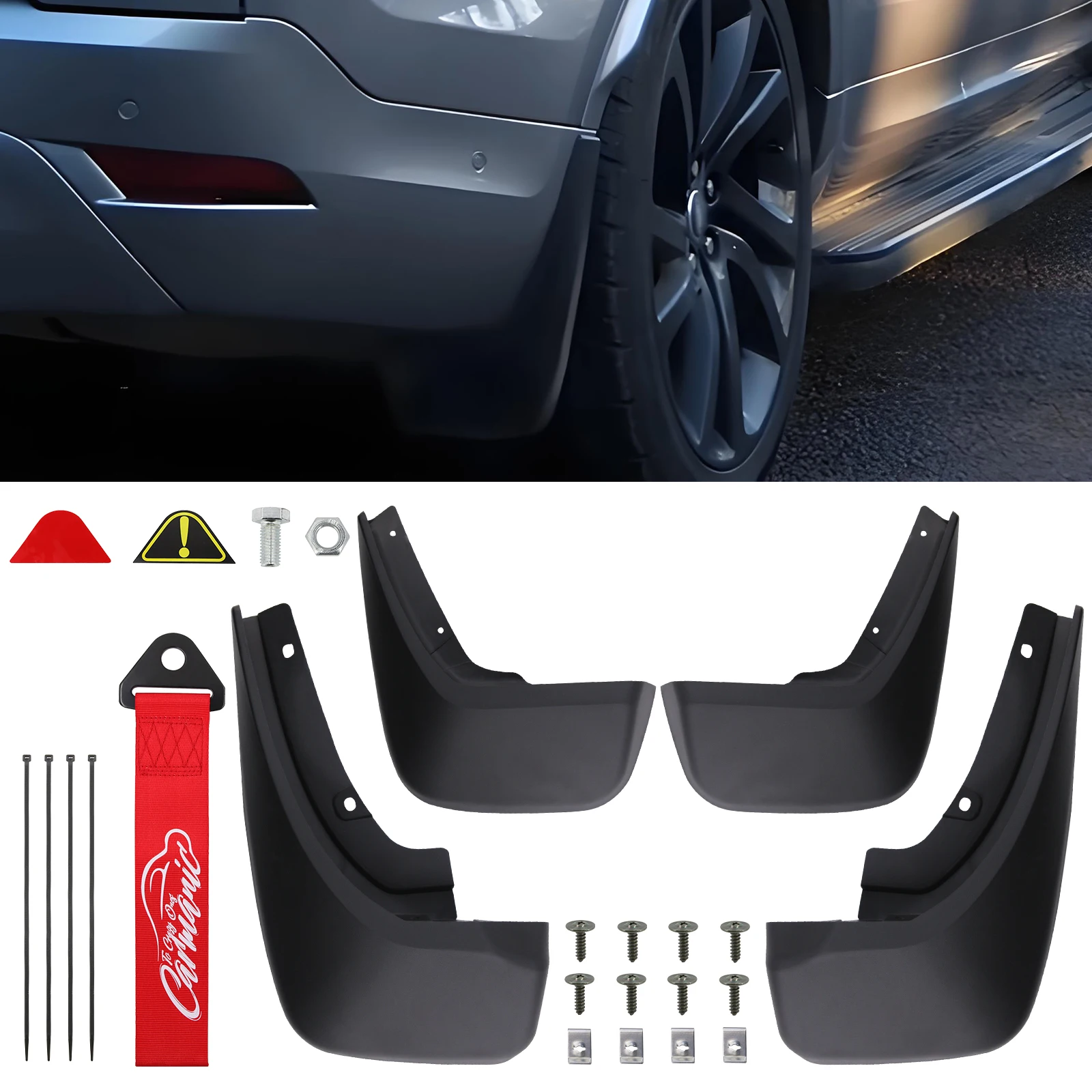 Брызговики с буксировочным ремнем для Land Rover Discovery 5 LR5 L462 2017-2021