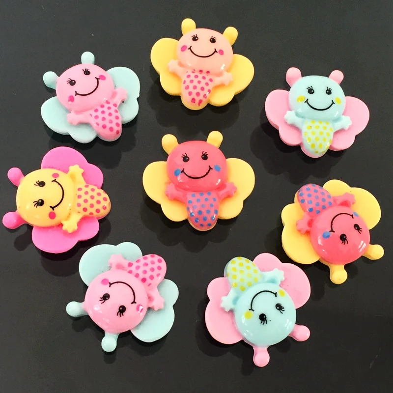 

Милая разноцветная маленькая Пчелка с плоским основанием из смолы, украшения ручной работы, аксессуары для украшения, 20 шт.