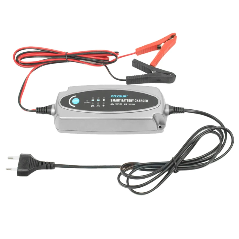FOXSUR 12V 0.8A/3.6A умное зарядное устройство для аккумуляторов свинцово-Кислотное