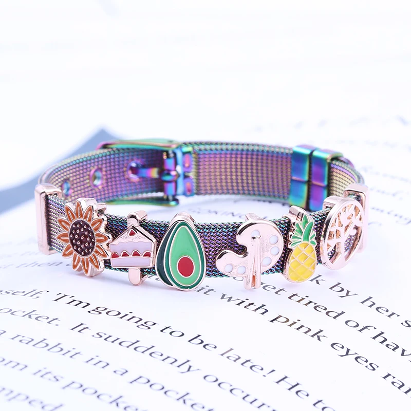 Женский браслет из нержавеющей стали с авокадо ананасом и древом жизни