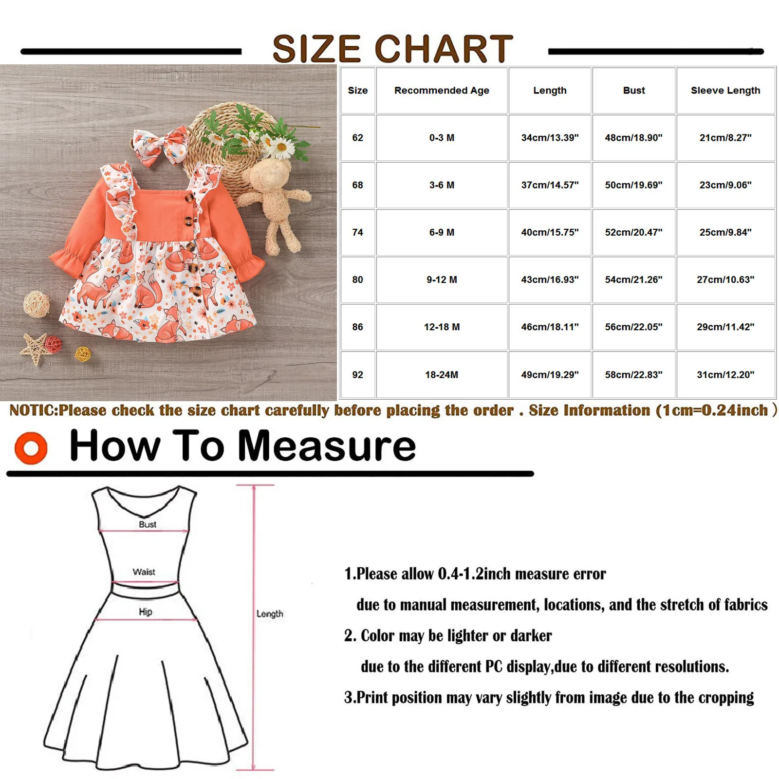 Демисезонное платье для маленьких девочек с длинным рукавом и цветочным принтом