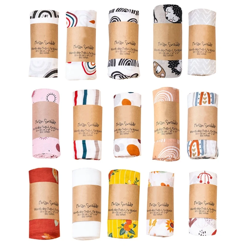 

Муслиновое детское Пеленальное Одеяло, Двухслойное мягкое Шелковистое нейтральное одеяло для новорожденных для мальчиков и девочек