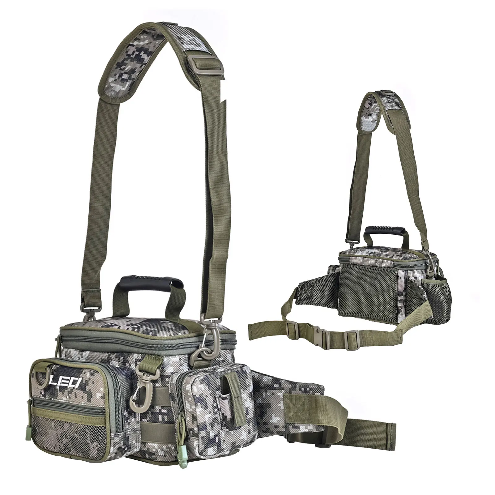 

Fishing Gear Bag Outdoor Fishing Backpack Multifunctional Camouflage Sling Fishing Tackle Bag With Multi-pocket Storage Bag For