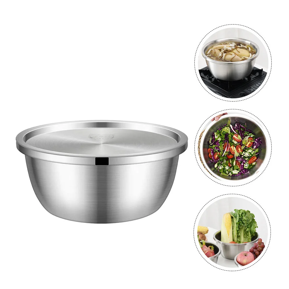 

Salad Bowl With Lid Thickened Salad Bowl Household Mixing Egg Beating Basin Egg-beating Food Container