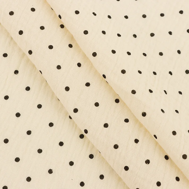 

Order Cotton Double Crepe, Polka Dot Gauze Print, Pajama Dress, Suspender Rumple