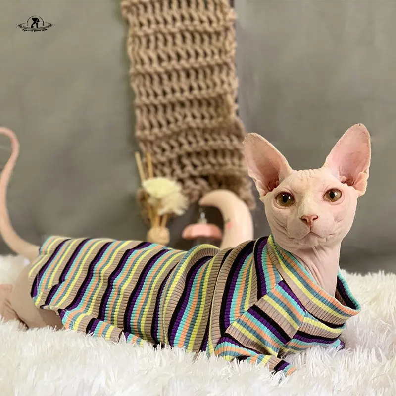 

Sphynx Cat Clothes Comfortable and Breathable Spring and Summer Cat Clothes for Hairless Cats, Devon Rex,Cornish,Peterbald