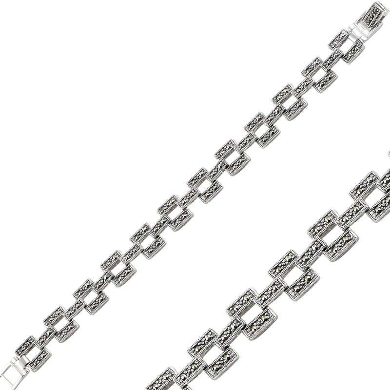 

Silver 925 Sterling Marcasite Sterling Bracelet