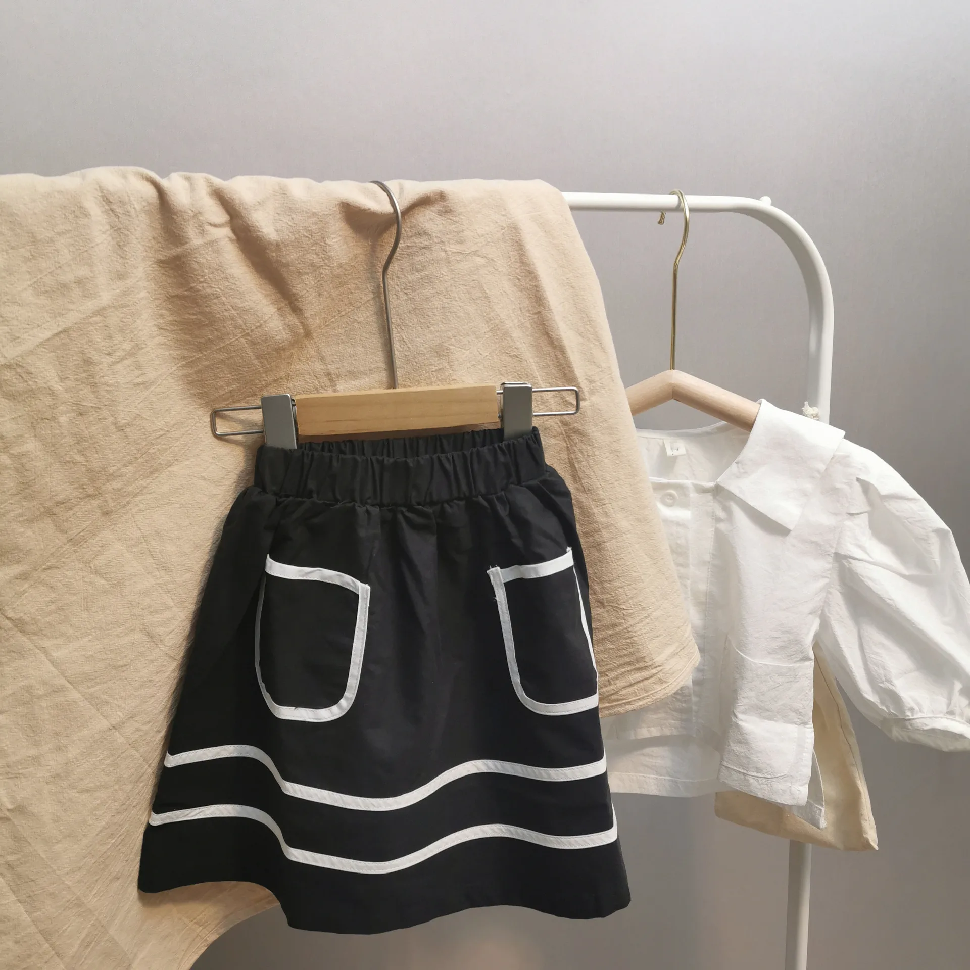 Summer Cotton Baby Girls Clothes Short Sleeve White Tops And Skirt Baby Outfit Kids Clothing Sets For 8 Girls Sets